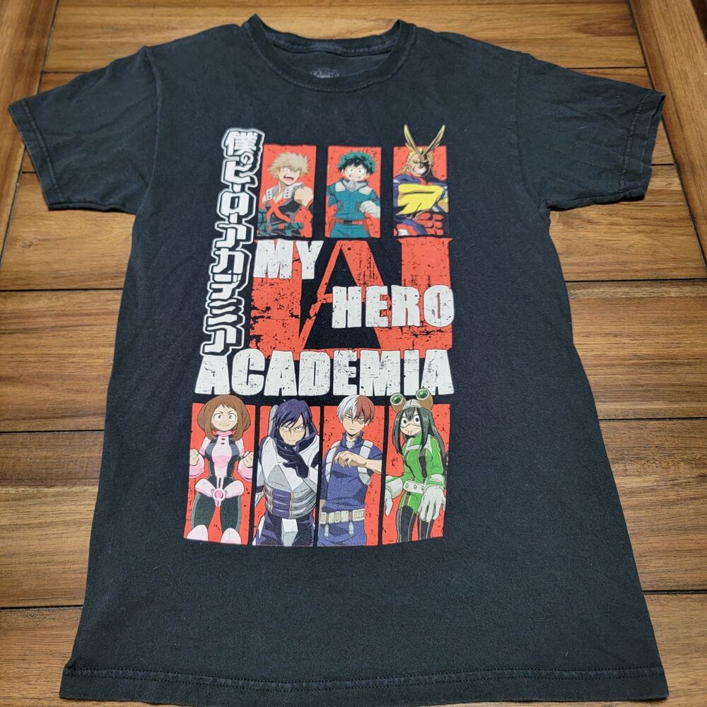 My Hero Academia Black Unisex Tee Characters - Size Small